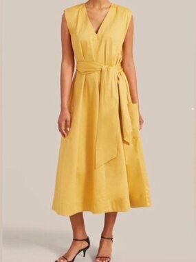 Modern Citizen Claudette Dress Women’s XS butter yellow Midi Wedding Event